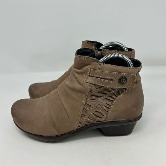 Abeo Women's Cadence Booties Size 8 Brown Slip-Resistant Block Heel - Picture 6 of 15